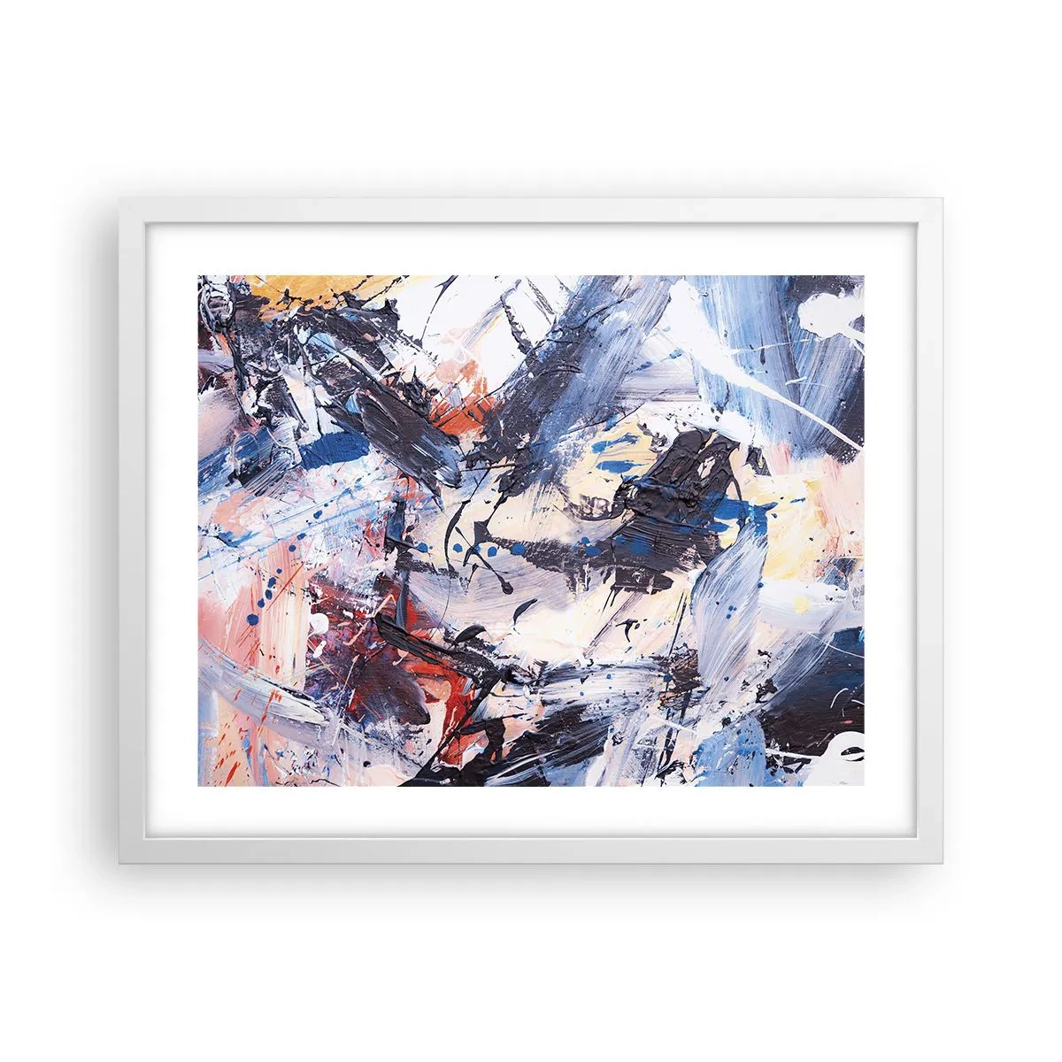 Poster in einem weißen Rahmen - Verrückter Tanz der Abstraktion - 50x40 cm
