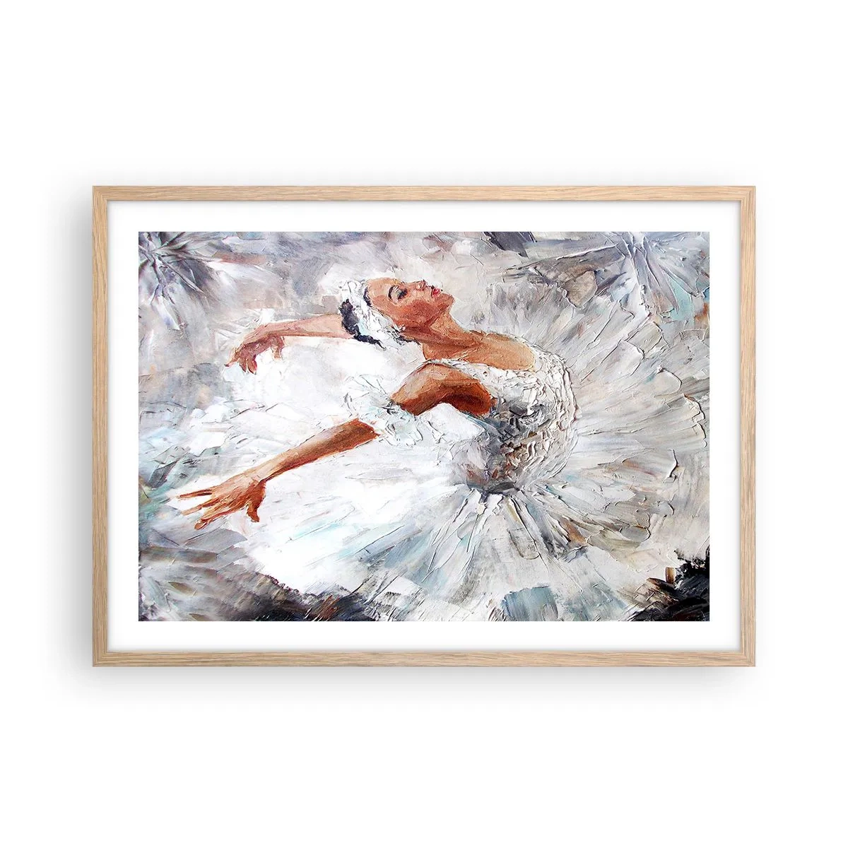 Poster in einem Rahmen aus heller Eiche - Zart und leicht wie Tüll - 70x50 cm