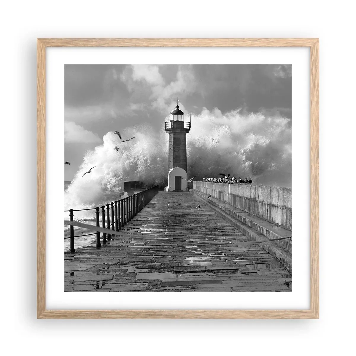 Poster in einem Rahmen aus heller Eiche - Furchtlos - 50x50 cm