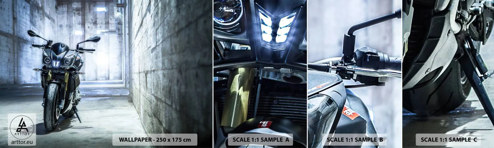 Fototapetenmuster Standard Eco - Bevor der Motor brummt - Automobil, Motorrad, Sport - 100x30 cm