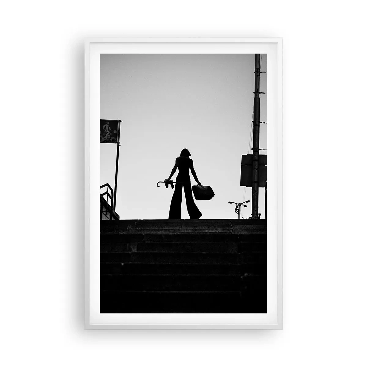 Poster in einem weißen Rahmen - Städtisches Wandern - 61x91 cm