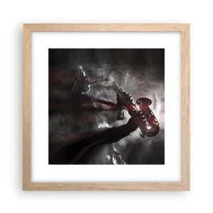 Poster in einem Rahmen aus heller Eiche - In den Dämpfen des Jazz - 30x30 cm