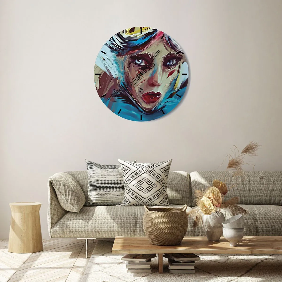 Wanduhr - Glasuhr - Strassenkämpferin - 40x40 cm