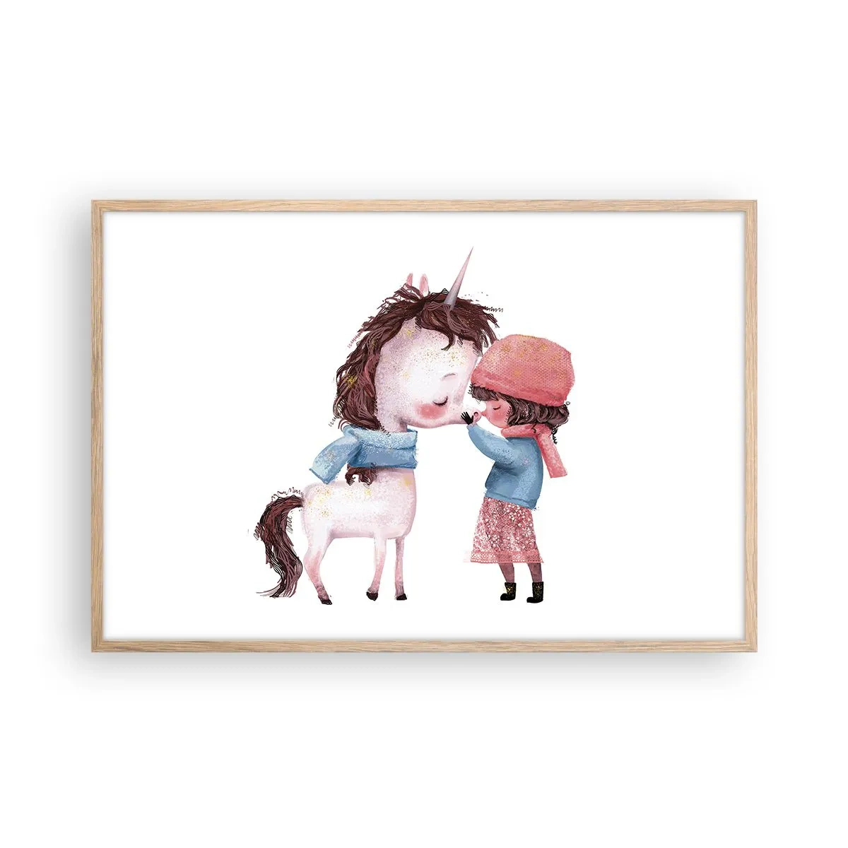 Poster in einem Rahmen aus heller Eiche - Ein Wintermärchen - 91x61 cm