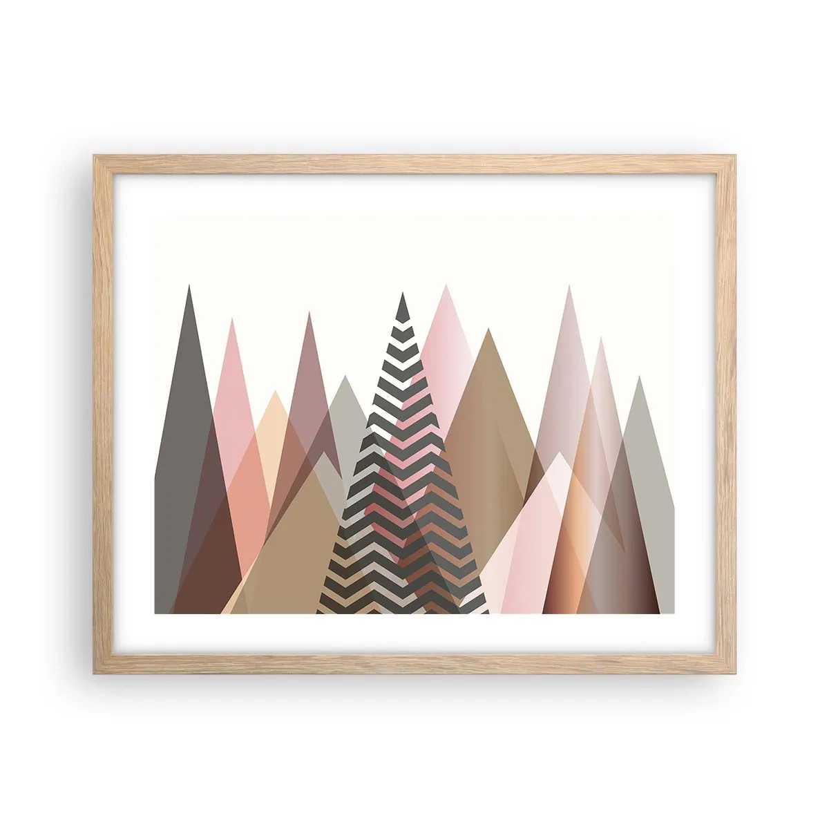 Poster in einem Rahmen aus heller Eiche - Pyramidale Aussicht - 50x40 cm