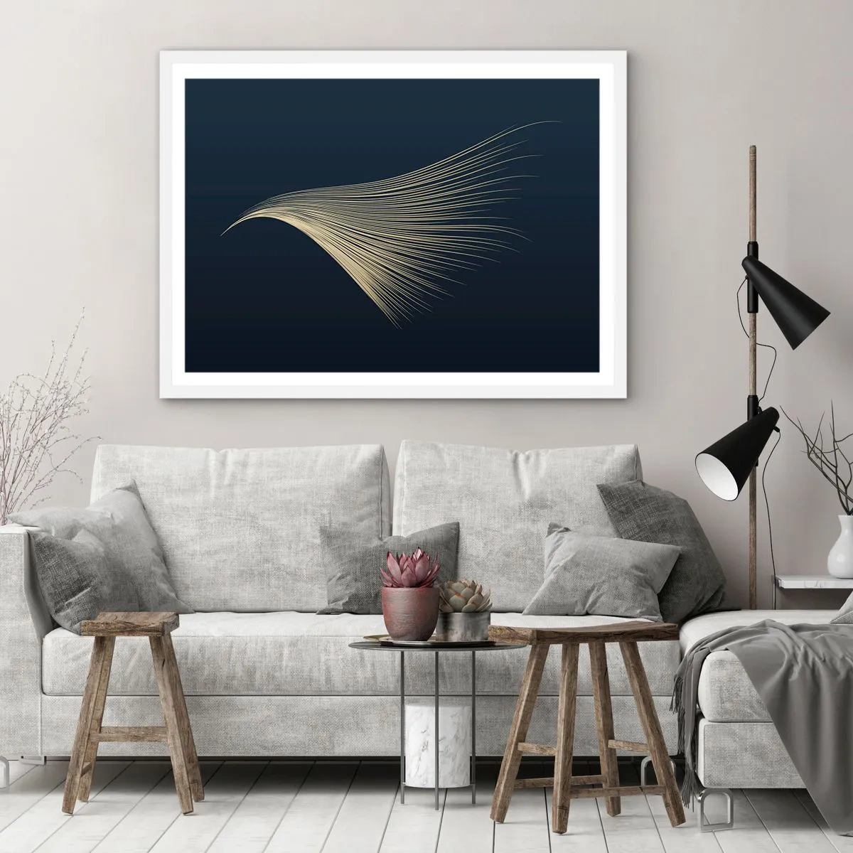 Poster in einem weißen Rahmen - Wie das Haar eines Engels - 100x70 cm