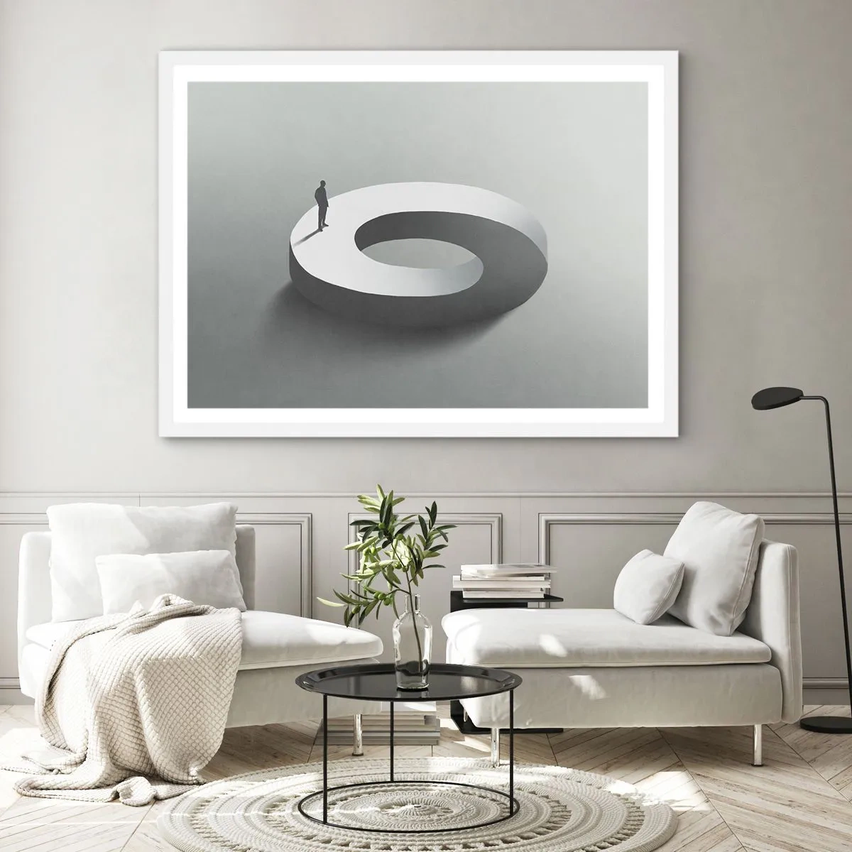 Poster in einem weißen Rahmen - Und wie soll man davon klug werden - 50x40 cm