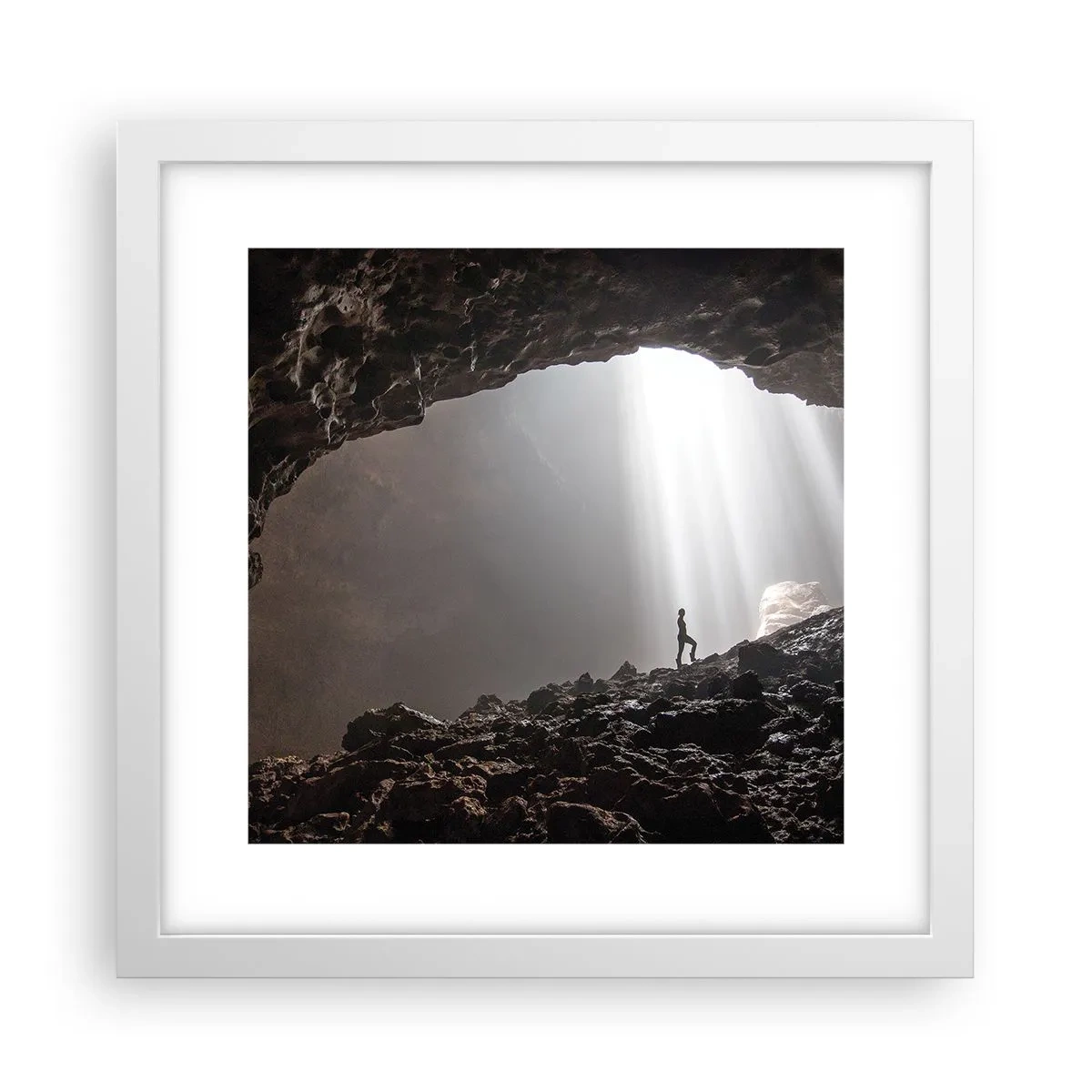Poster in einem weißen Rahmen - Die leuchtende Grotte - 30x30 cm