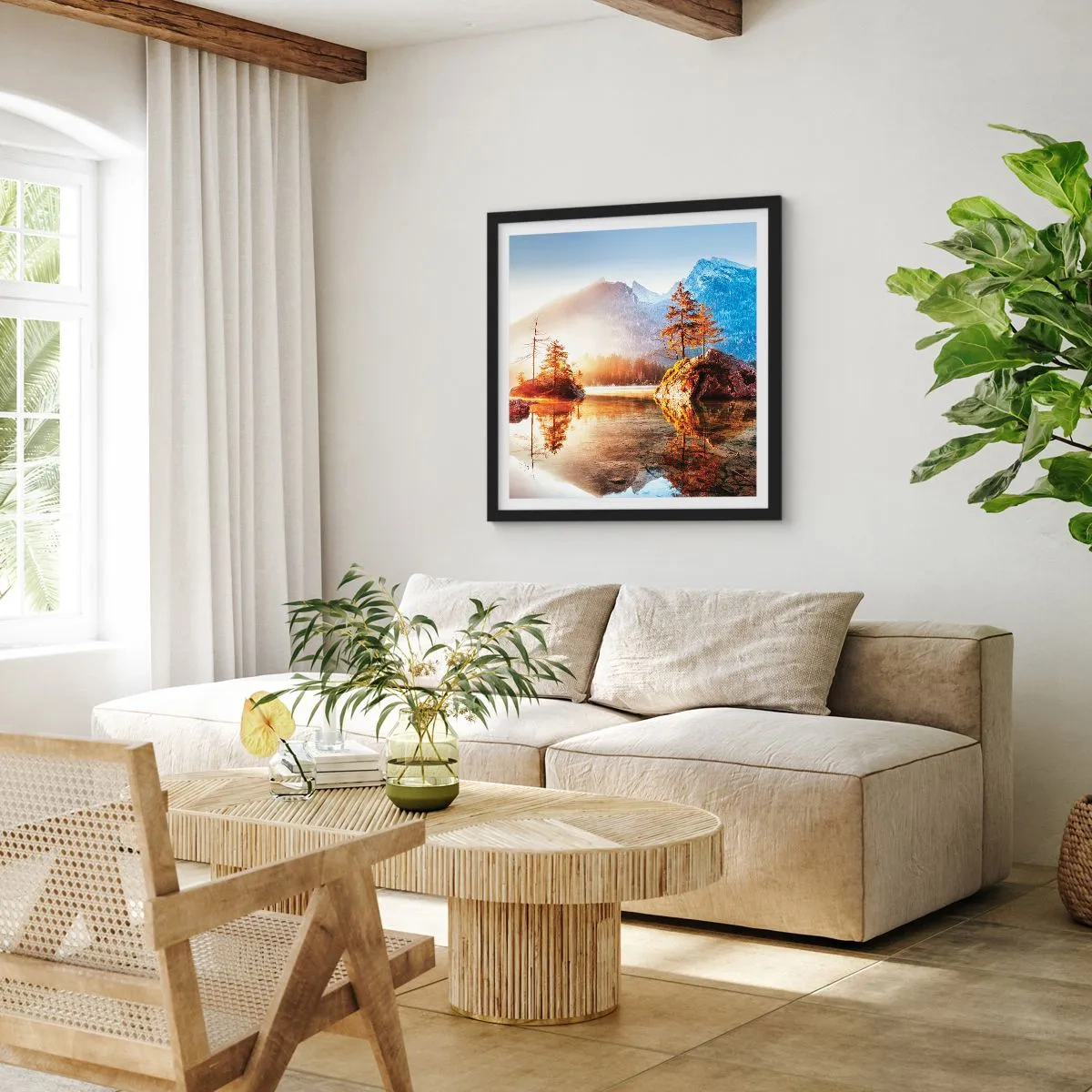 Poster in einem schwarzem Rahmen - Natur in neuem Licht - 60x60 cm