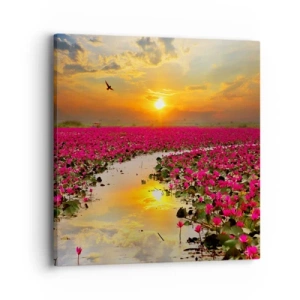 Bild auf Leinwand - Leinwandbild - Das geheime Leben des Sees - 40x40 cm