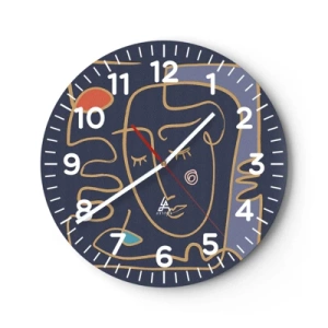 Wanduhr - Glasuhr - In Gedanken - 30x30 cm