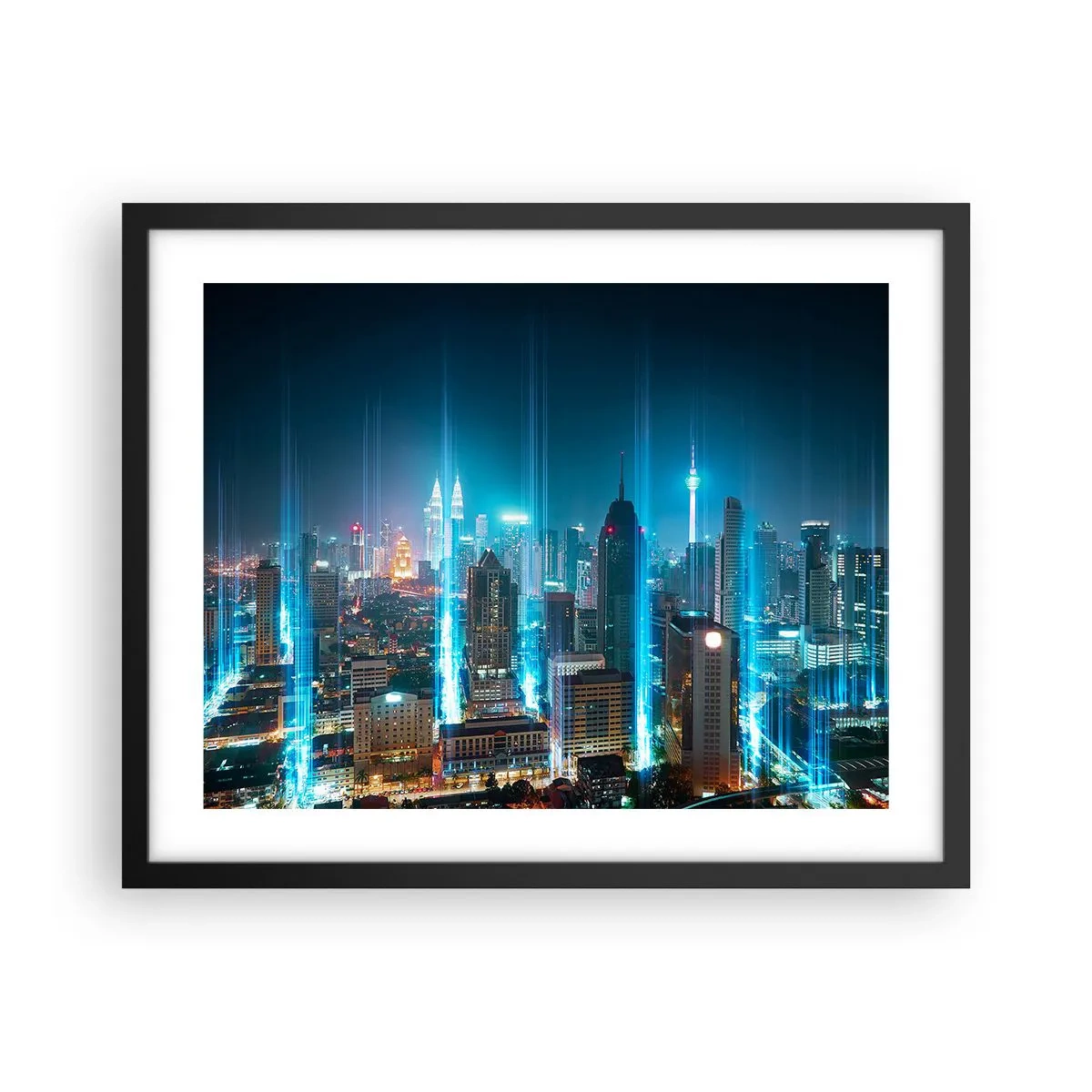 Poster in einem schwarzem Rahmen - Auf Berliner Art gegen den Himmel - 50x40 cm