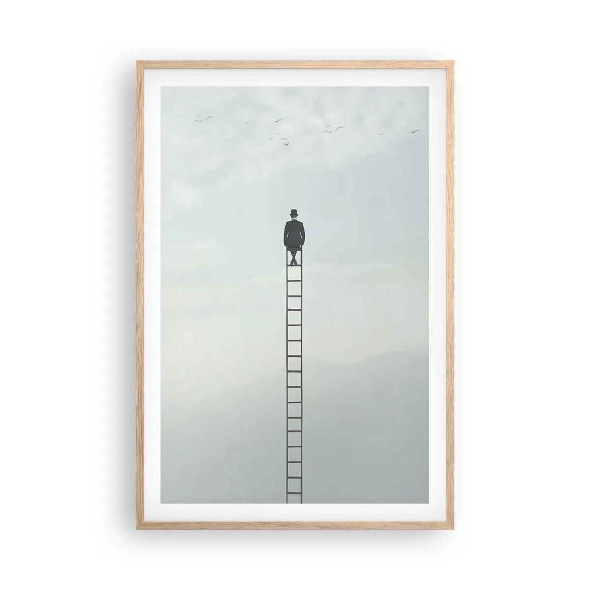 Poster in einem Rahmen aus heller Eiche - Erhebe dich darüber! - 61x91 cm