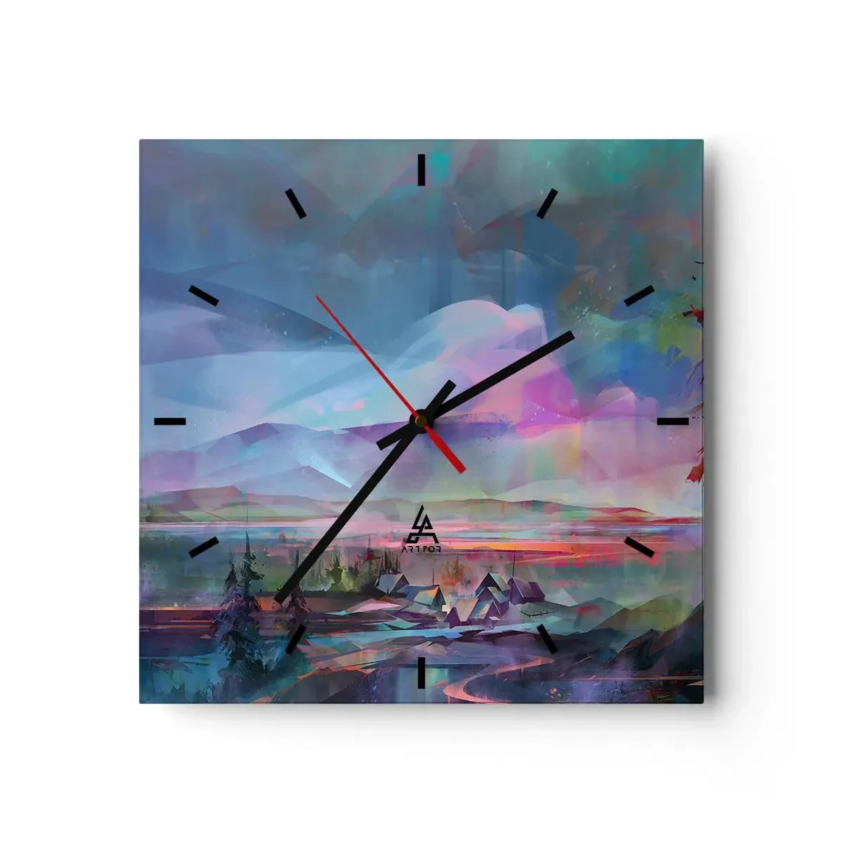 Wanduhr - Glasuhr - Unter einem wohlwollenden Himmel - 40x40 cm