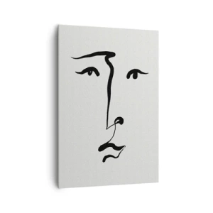 Bild auf Leinwand - Leinwandbild - Porträt mit einer Zeile - 70x100 cm