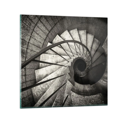 Glasbild - Bild auf glas - Treppe hoch, Treppe runter - 50x50 cm