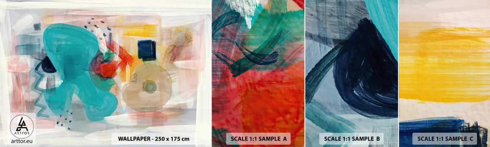 Fototapetenmuster Standard Eco - Buntes Spiel - Abstraktion, Farben, Stück - 100x30 cm