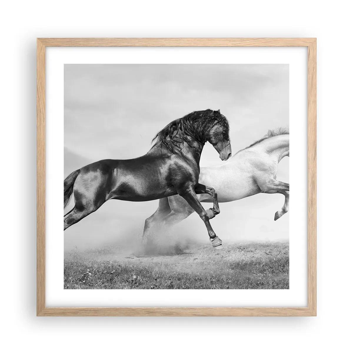 Poster in einem Rahmen aus heller Eiche - Engel und Dämonen - 50x50 cm