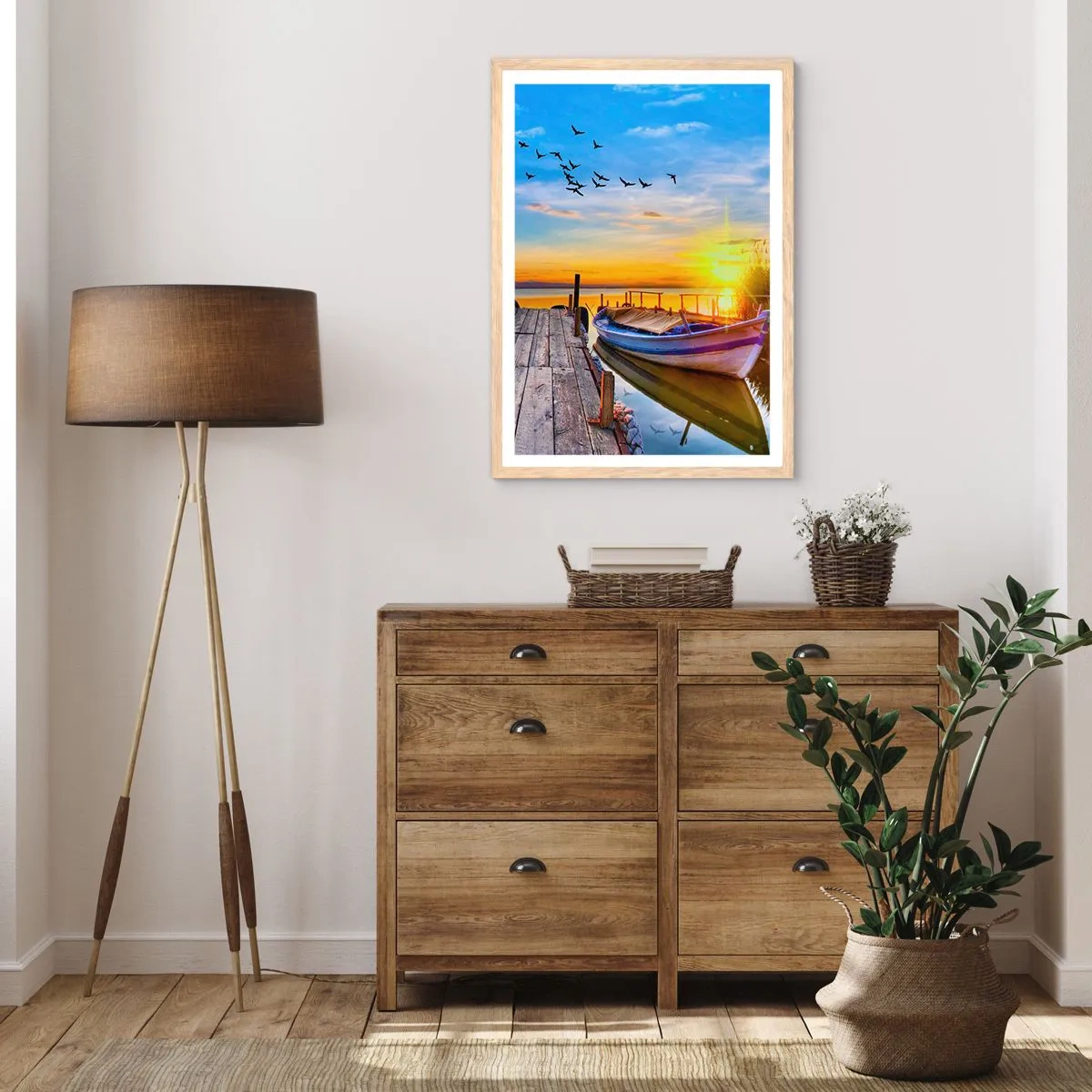 Poster in einem Rahmen aus heller Eiche - Bis morgen - 40x50 cm