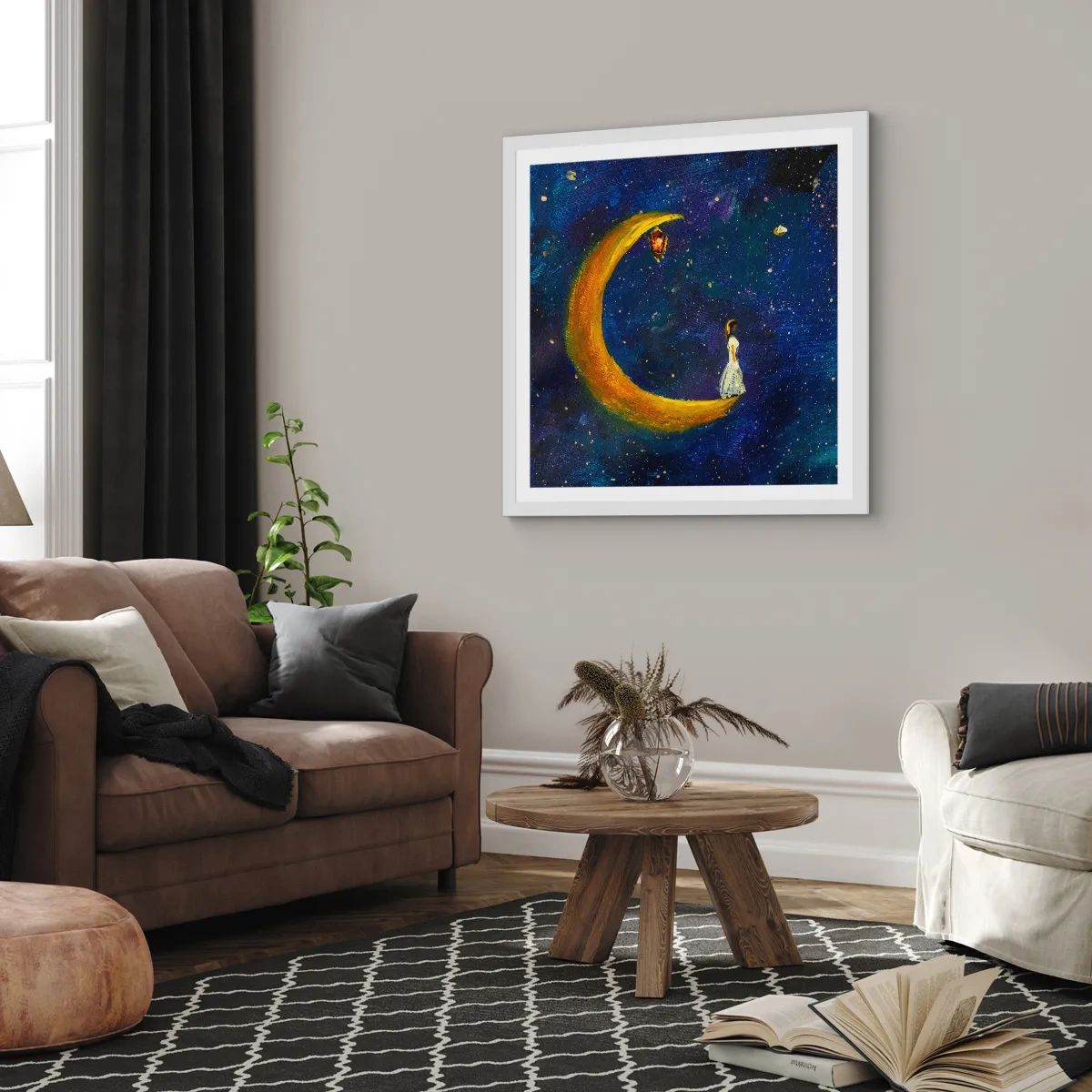 Poster in einem weißen Rahmen - Der Ruf der Welt - 30x30 cm