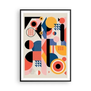 Poster in einem schwarzem Rahmen - Komposition: Na, los, spiel! - 70x100 cm