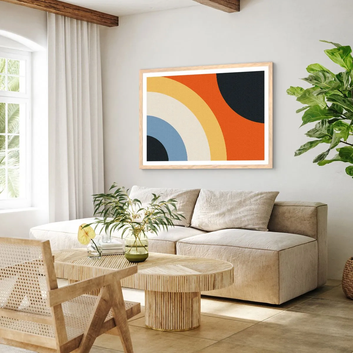 Poster in einem Rahmen aus heller Eiche - Zu mir selbst - 100x70 cm