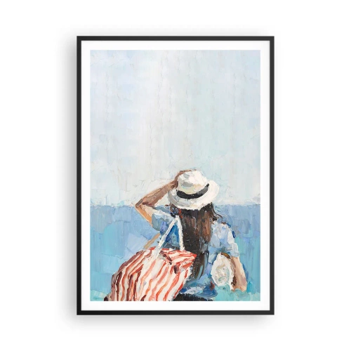 Poster in einem schwarzem Rahmen - Willkommen in den Sommerferien - 70x100 cm