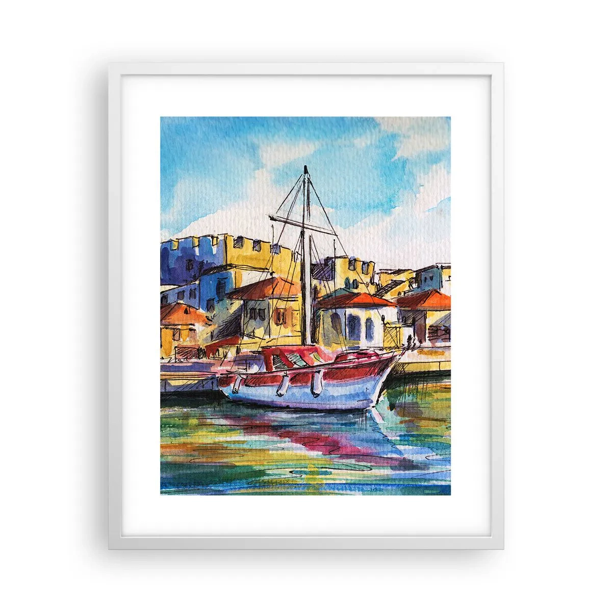 Poster in einem weißen Rahmen - Regenbogennachmittag - 40x50 cm