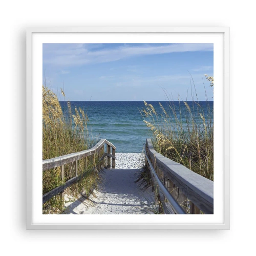 Poster in einem weißen Rahmen - In der Sonne, im Wind - 60x60 cm