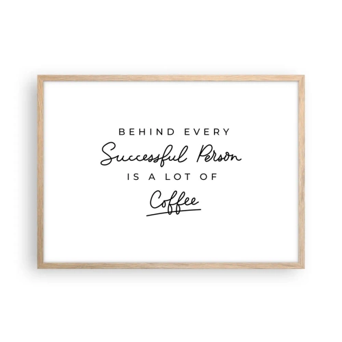 Poster in einem Rahmen aus heller Eiche - Erfolgsgeheimnis - 70x50 cm