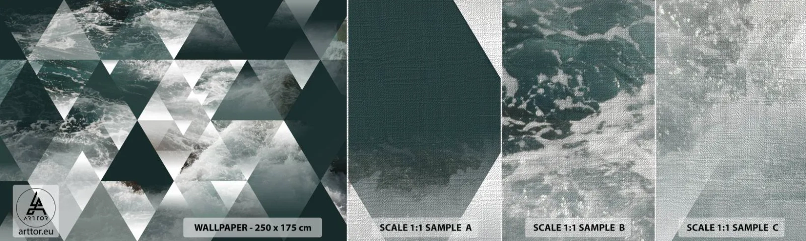 Fototapeten Muster Premium Canvas - Kristallperspektive - Abstraktion, Wellen, Stück - 100x30 cm