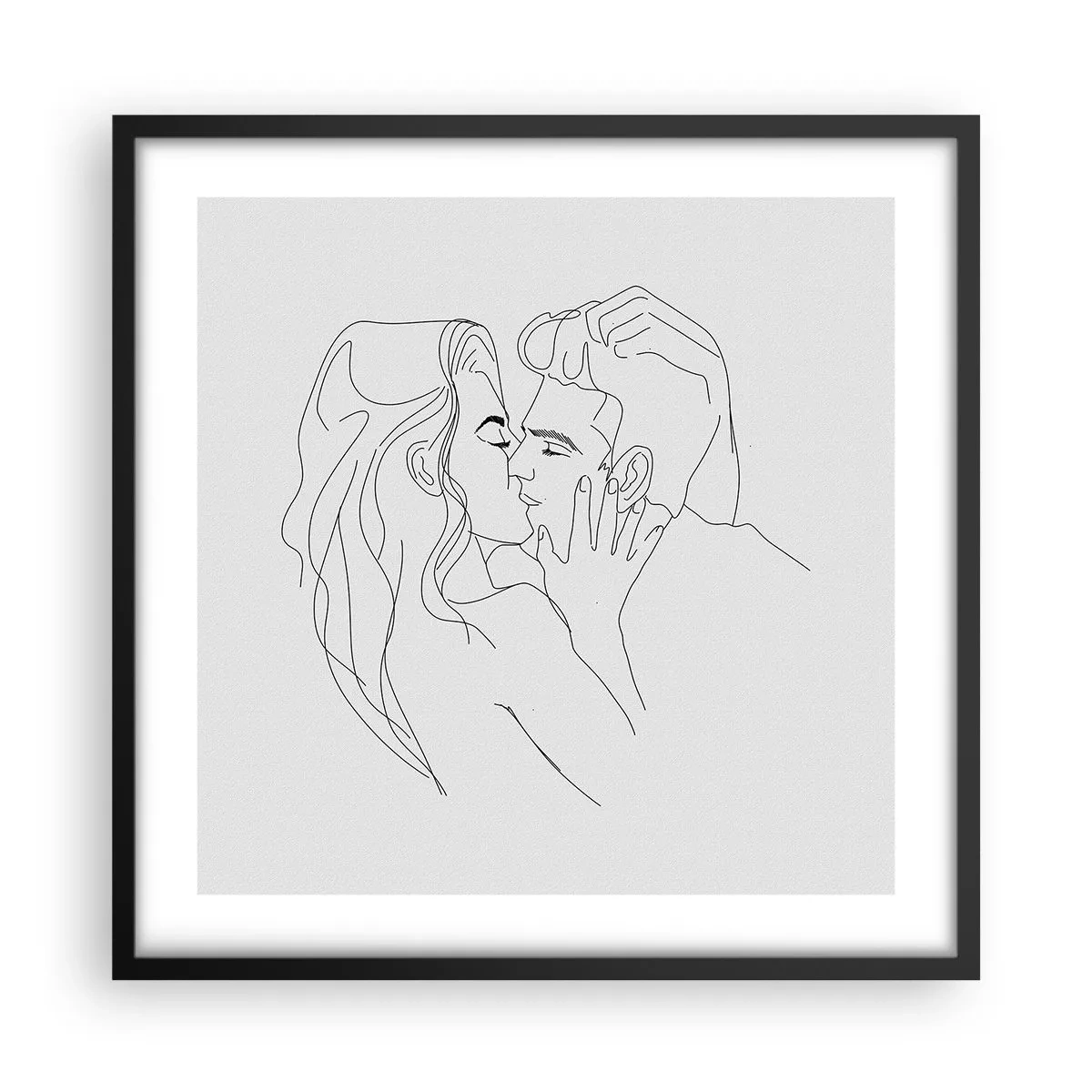 Poster in einem schwarzem Rahmen - Dieselbe Linie - 50x50 cm