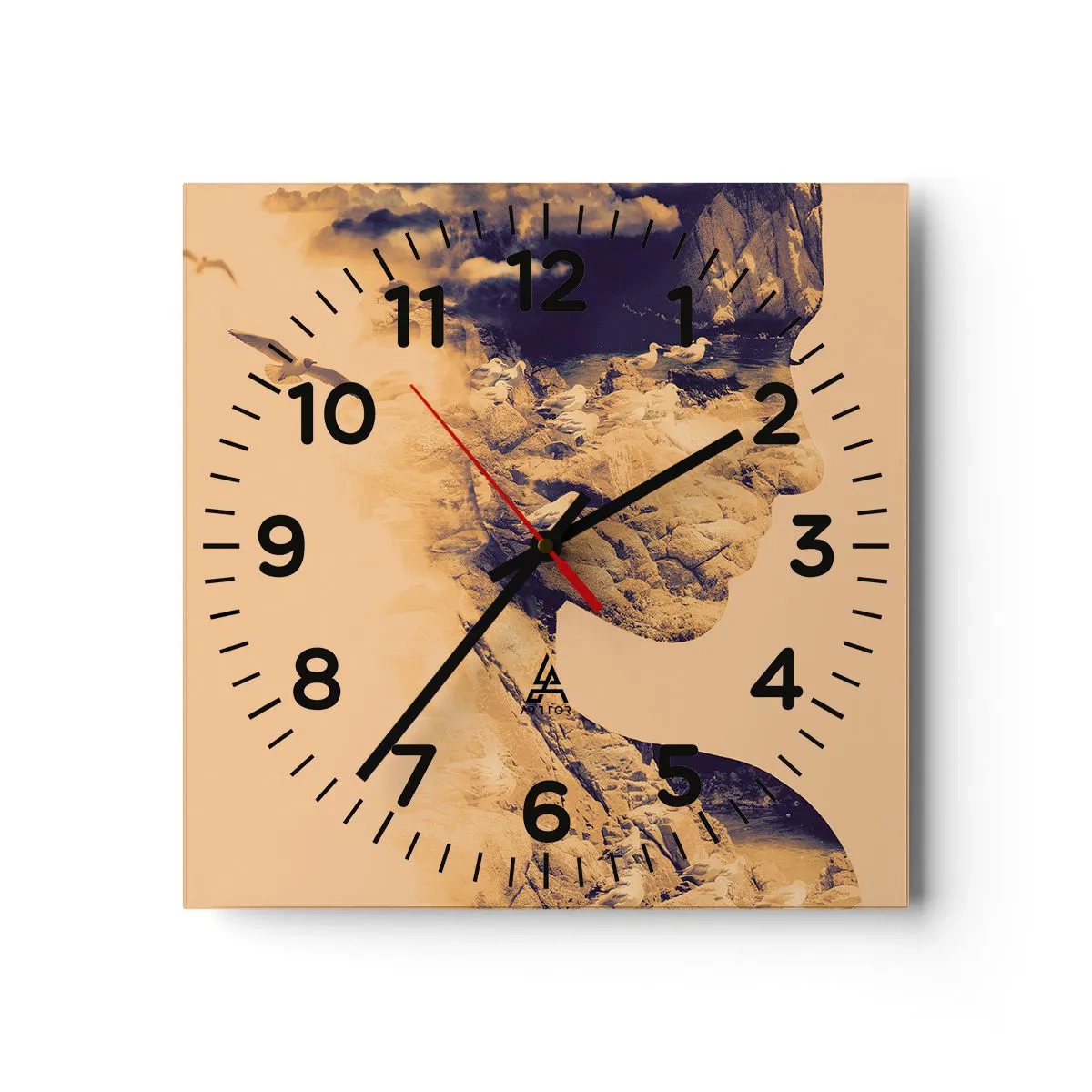 Wanduhr - Glasuhr - Von Natur aus schön - 30x30 cm