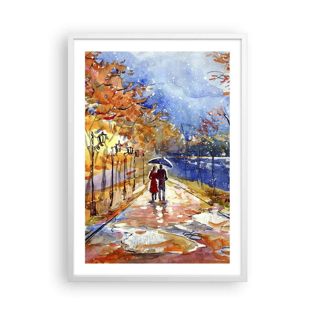 Poster in einem weißen Rahmen - Gemeinsam bis an die Grenze der Zeit - 50x70 cm