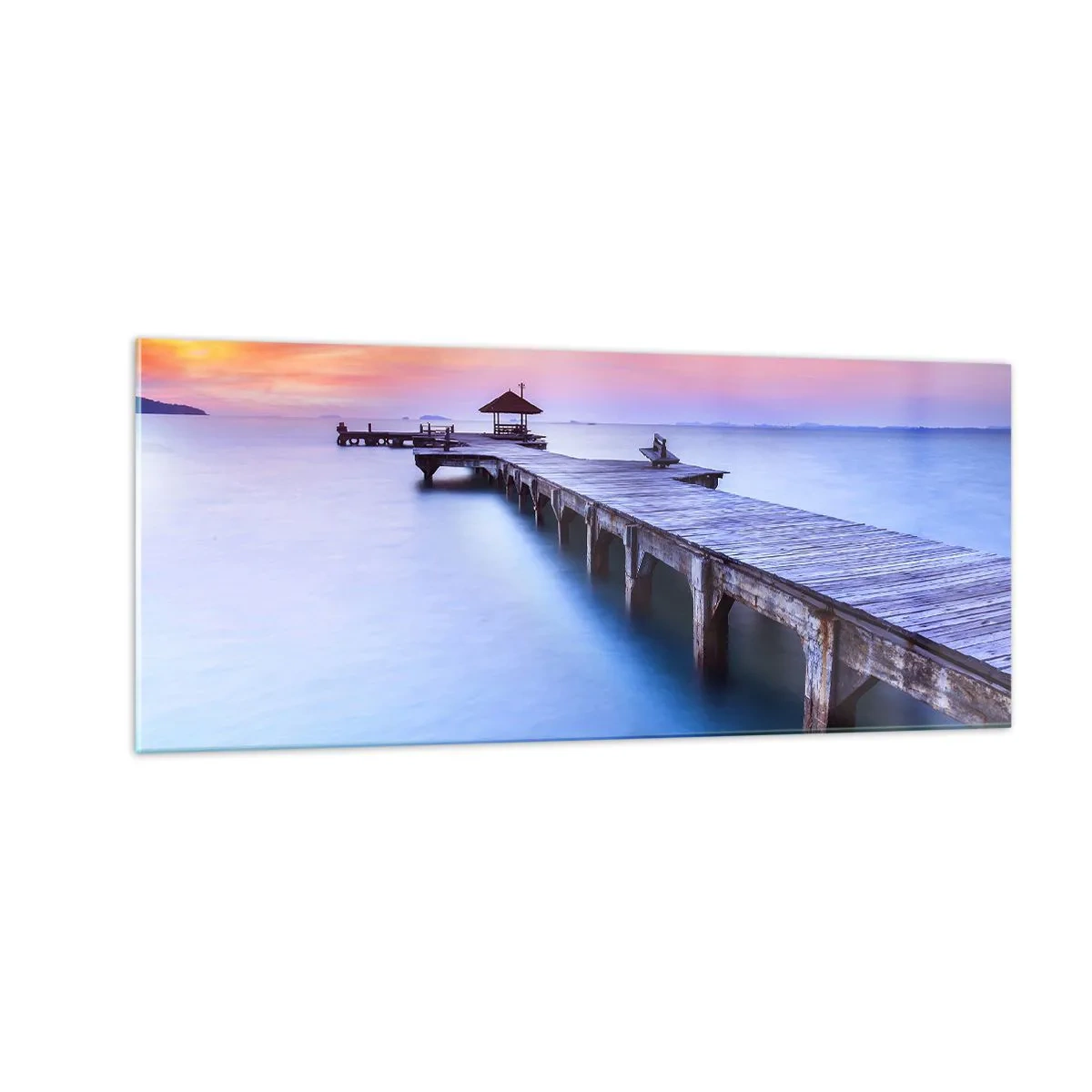 Glasbild - Bild auf glas - Ein Meer der Ruhe bis zum Horizont - 100x40 cm