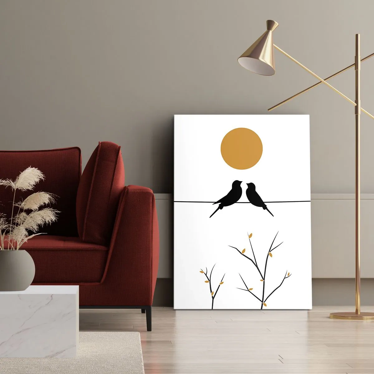 Bild auf Leinwand - Leinwandbild - Abend der Nachtigallen - 65x120 cm