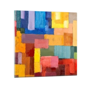 Glasbild - Bild auf glas - Jeder ist anders, alle bunt - 70x70 cm