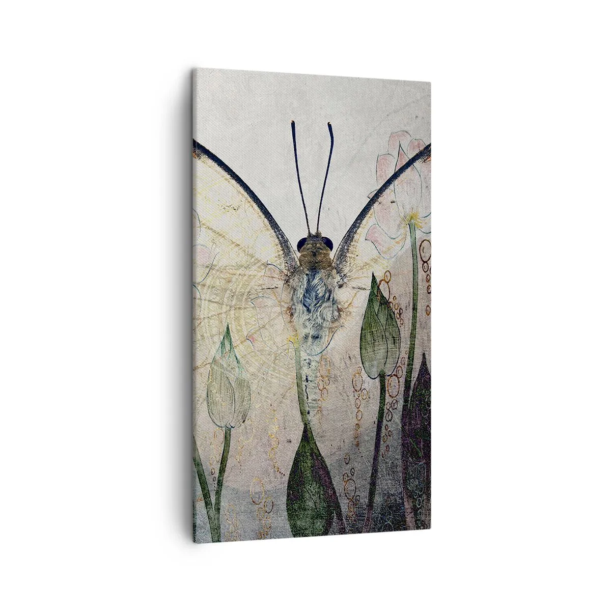 Bild auf Leinwand - Leinwandbild - Wo schwingt der Schmetterling im Gras - 45x80 cm