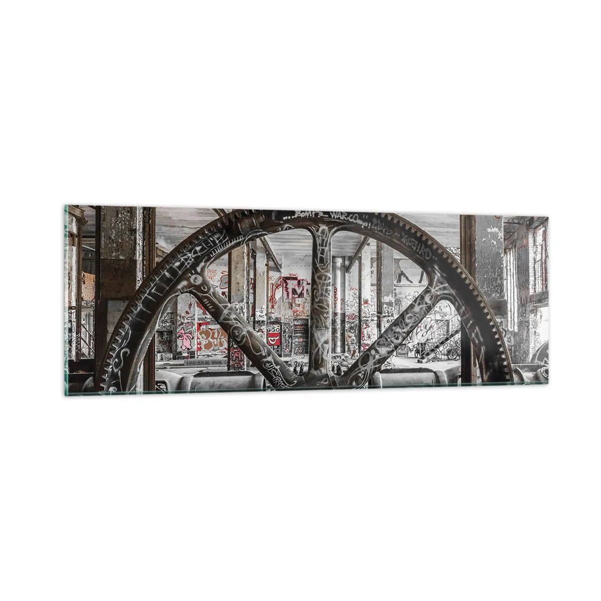 Glasbild - Bild auf glas - Das geheime Leben der Fabrik - 90x30 cm