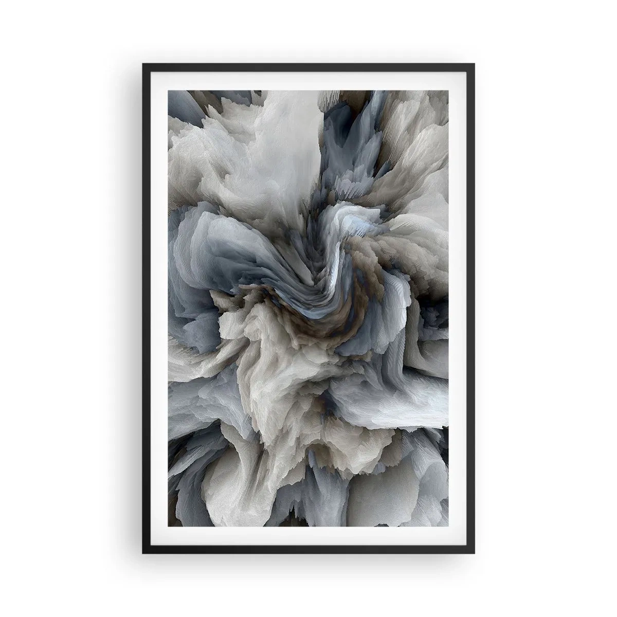 Poster in einem schwarzem Rahmen - Stein und Blume - 61x91 cm