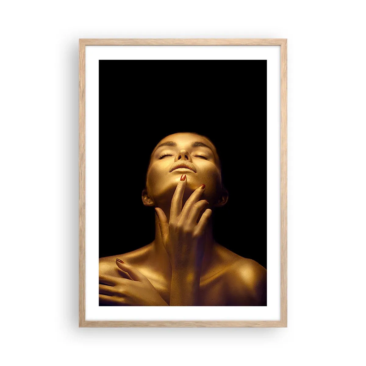 Poster in einem Rahmen aus heller Eiche - Wie goldene Seide - 50x70 cm