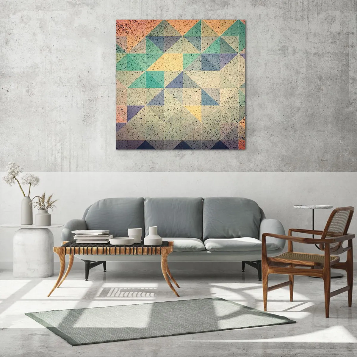 Glasbild - Bild auf glas - Republik der Dreiecke - 70x70 cm