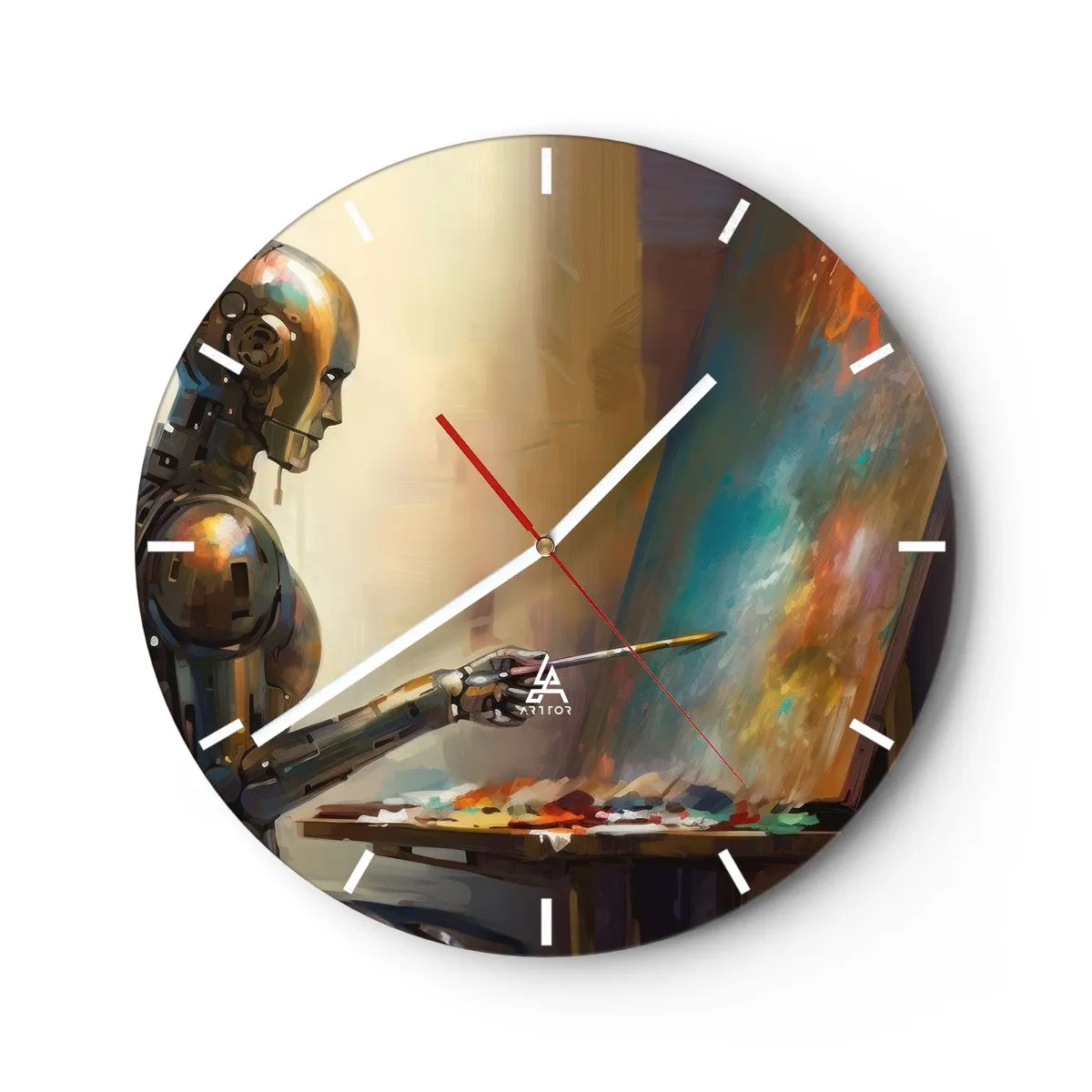Wanduhr - Glasuhr - Die Kunst der Zukunft - 40x40 cm