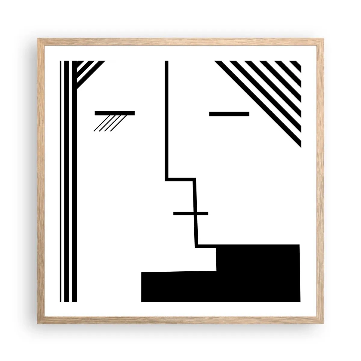 Poster in einem Rahmen aus heller Eiche - Einfach ein Kuss - 60x60 cm