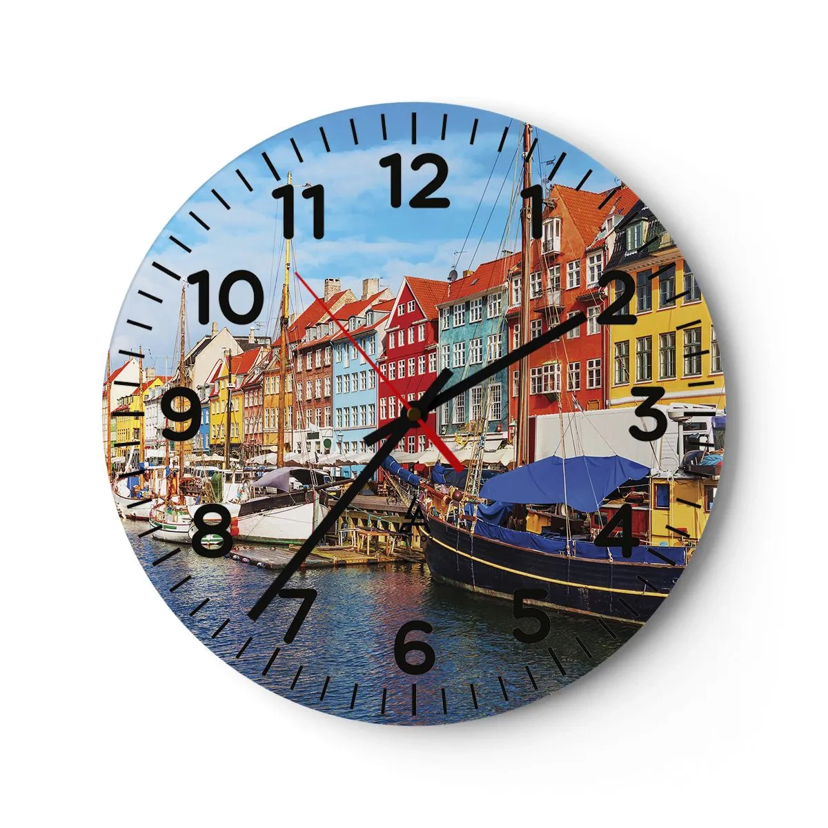 Wanduhr - Glasuhr - Fröhlicher Kai - 40x40 cm