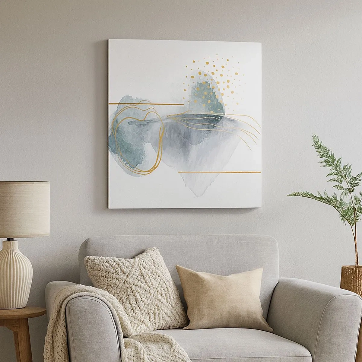 Bild auf Leinwand - Leinwandbild - Über das Verhältnis von Grau und Gold - 30x30 cm