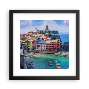 Poster in einem schwarzem Rahmen - Mediterrane Zauberstadt - 30x30 cm