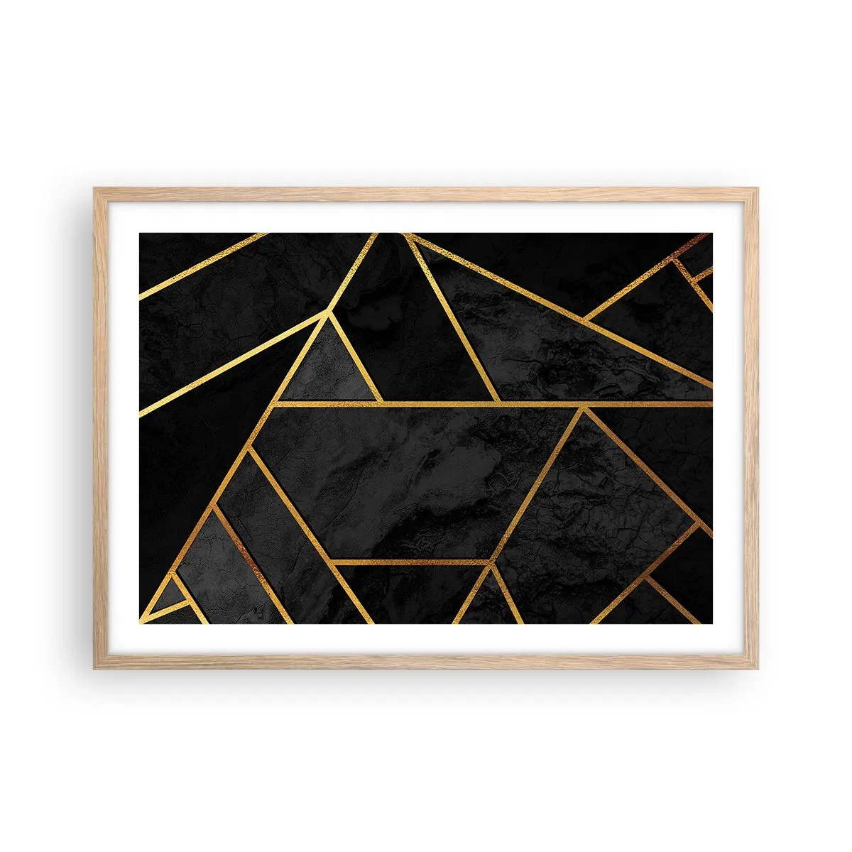 Poster in einem Rahmen aus heller Eiche - Dunkelheit und Glanz - 70x50 cm