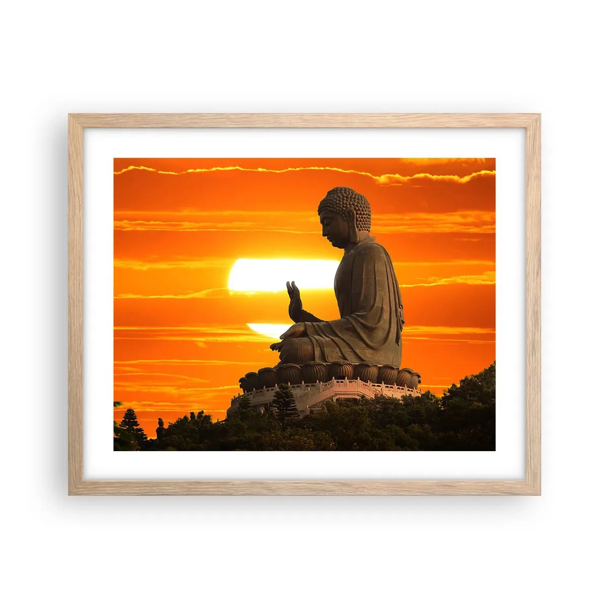 Poster in einem Rahmen aus heller Eiche - Keine Angst vor der Welt - 50x40 cm