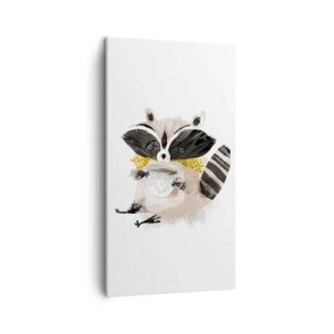 Bild auf Leinwand - Leinwandbild - Mein Freund der Waschbär - 45x80 cm